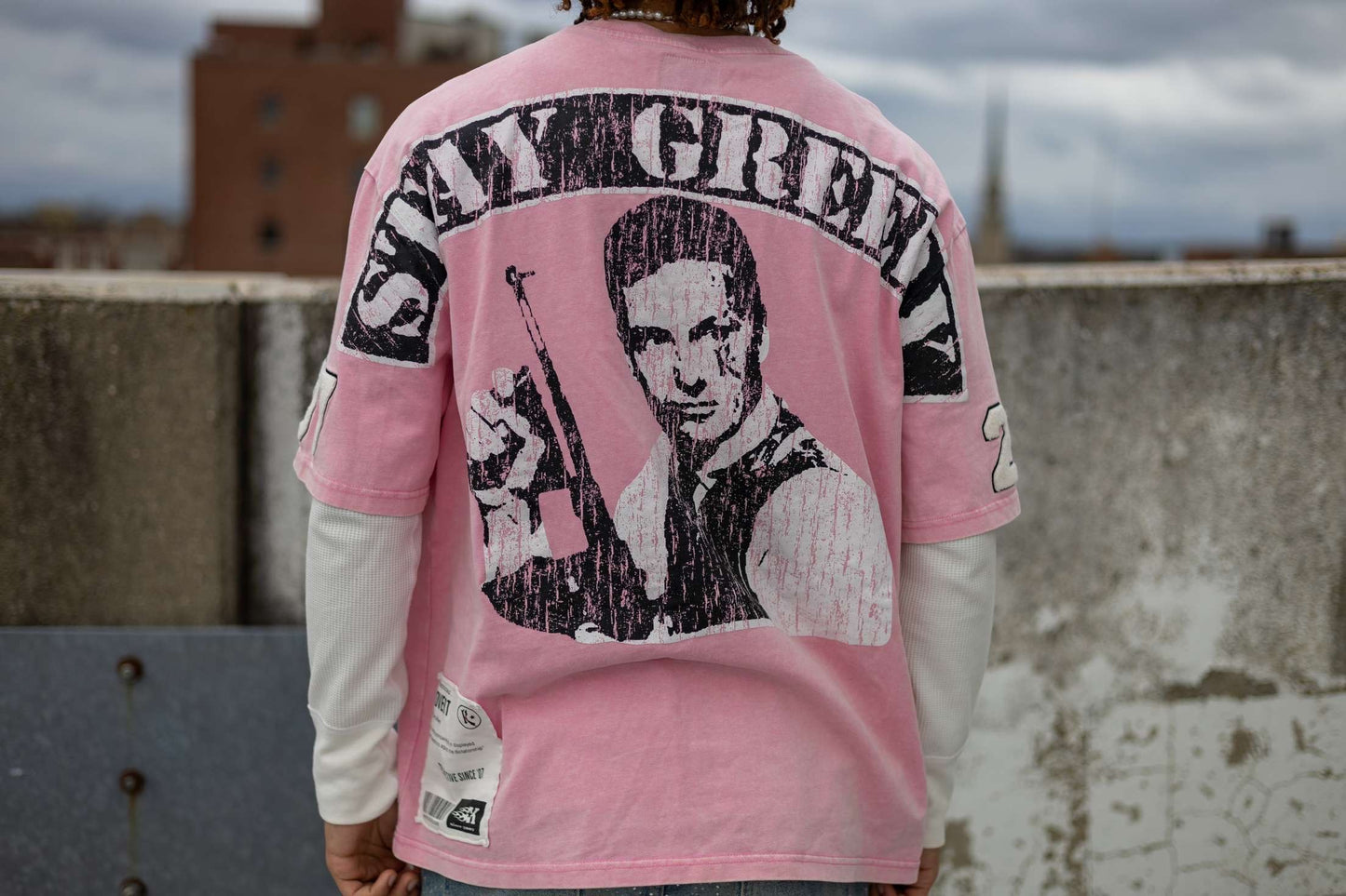 Rose"Stay Greedy" Tee